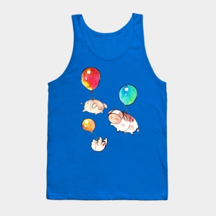 Watercolor Balloon Cow, Pig and Chicken Tank Top